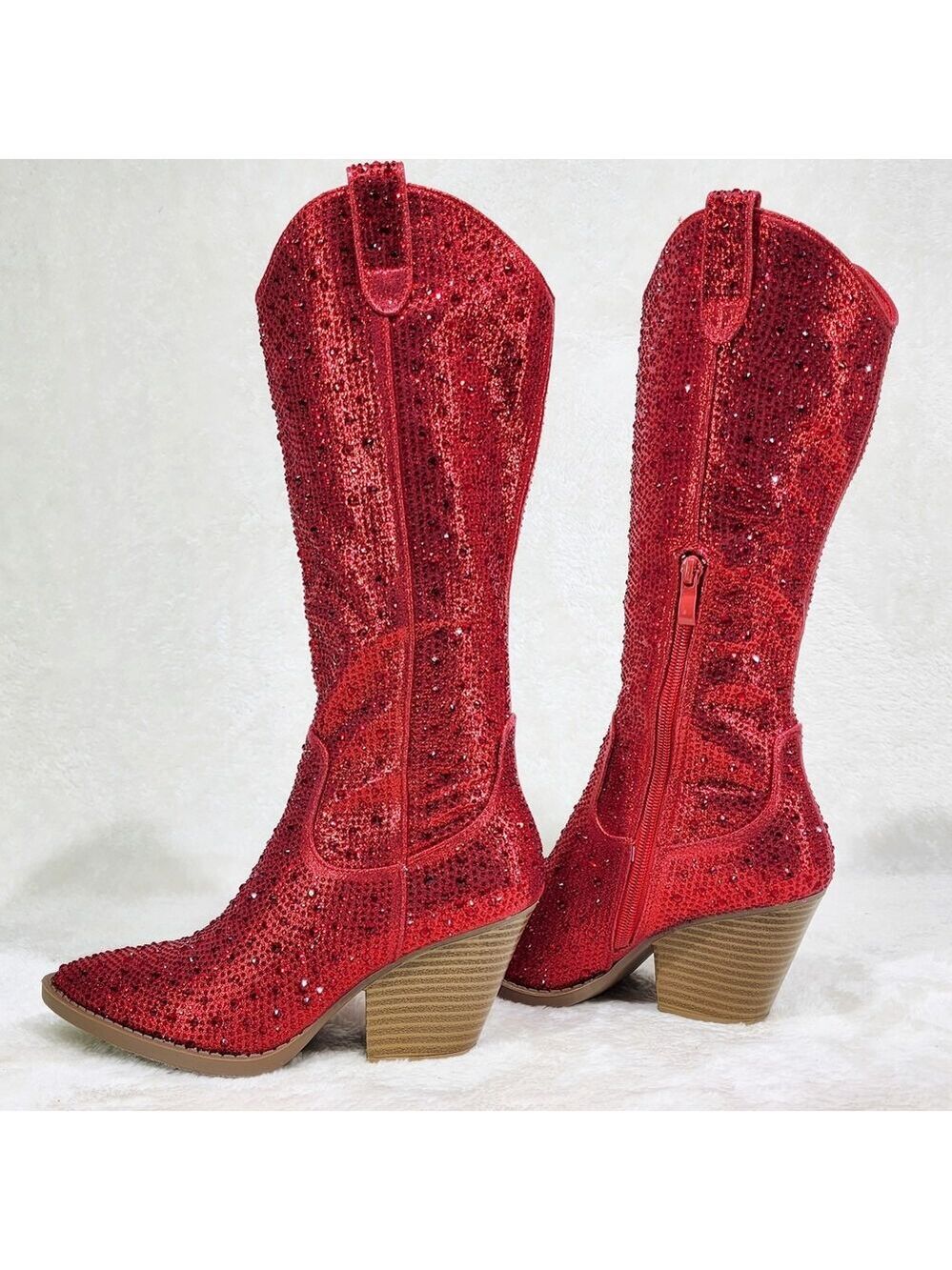 NIB Wild One Glamour Red Rhinestone Glam Party Country Western Cowgirl Boots